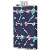 Roze en paarse bloemen heupfles (Links)