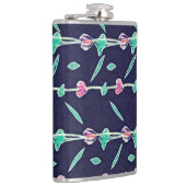 Roze en paarse bloemen heupfles (Rechts)