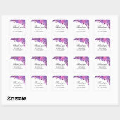 Roze en paarse bloemen. Huwelijk bloemendank u Vierkante Sticker (Vel)