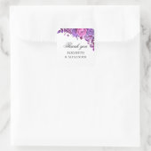 Roze en paarse bloemen. Huwelijk bloemendank u Vierkante Sticker (Tas)