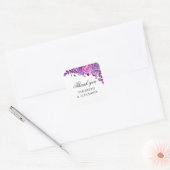 Roze en paarse bloemen. Huwelijk bloemendank u Vierkante Sticker (Envelop)