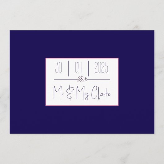 Roze en paarse bloemen  menu (Achterkant)