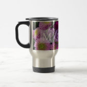 Roze en paarse bloemen monogram reisbeker (Links)