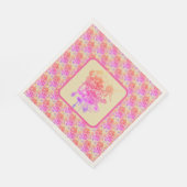 Roze en paarse bloemen papier servet (Hoek)