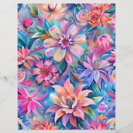 Roze en paarse bloemen patroon plakboek papier