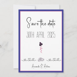 Roze en paarse bloemen save the date
