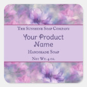 Roze en paarse bloemen Soap Cosmetics Bath Bombs Vierkante Sticker (Voorkant)
