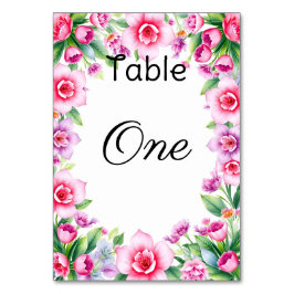 Roze en Paarse Bloemen Tafel Kaart