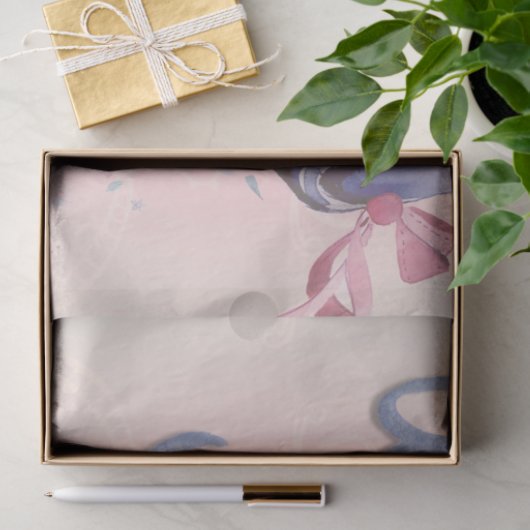 roze en paarse bloemen tissuepapier (Geschenk)