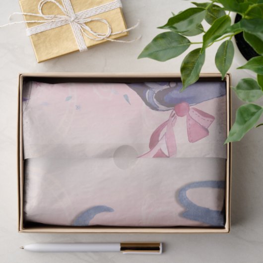 roze en paarse bloemen tissuepapier (Geschenk)