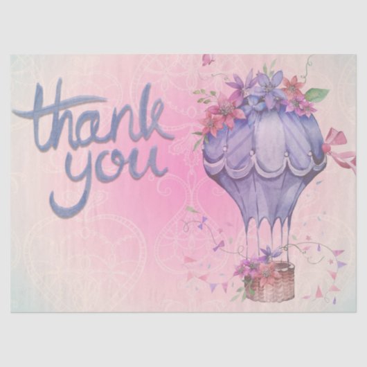 roze en paarse bloemen tissuepapier (Voorkant)