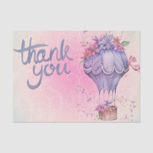 roze en paarse bloemen tissuepapier (Voorkant)