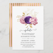 Roze en Paarse Bloemen Uitgestelde Bruiloft Update