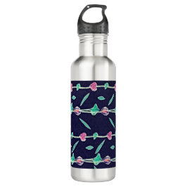 Roze en paarse bloemen waterfles