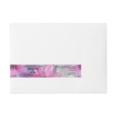 Roze en paarse bloemen Wrap-around potlabel Adreslabel Wikkel (Voorkant)