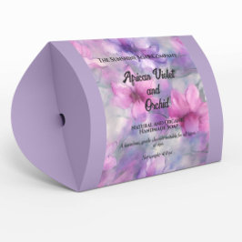 Roze en Paarse Bloemen Zeep Product Label