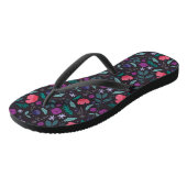 Roze en Paarse bloemenillustratiepatroon Teenslippers (Schuin)