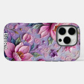 Roze en Paarse bloemenovervloed Case-Mate iPhone Case (Achterkant (horizontaal))