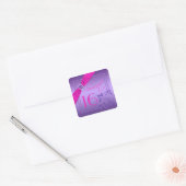 Roze en Paarse Bloemenzoet 16 Vierkante Sticker (Envelop)