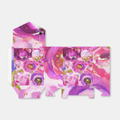 Roze en Paarse Bloemige Bruiloft Bedankdoosjes (Uitgevouwen)