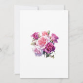 Roze en Paarse Bloemige Bruiloft Save The Date (Achterkant)