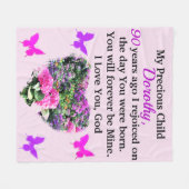 ROZE EN PAARSE BLOEMIGE CUSTOM 90E VERJAARDAG FLEECE DEKEN (Voorkant (Horizontaal))