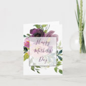 Roze en paarse bloemige Moederdag Kaart (Voorkant)