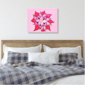 Roze en paarse bloemillustratie canvas afdruk (Insitu (Slaapkamer))