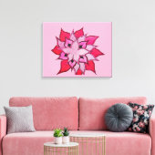 Roze en paarse bloemillustratie canvas afdruk (Insitu (Woonkamer))