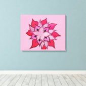 Roze en paarse bloemillustratie canvas afdruk (Insitu (Houten vloer))