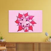 Roze en paarse bloemillustratie canvas afdruk (Insitu (Woonkamer))