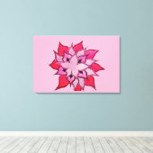 Roze en paarse bloemillustratie canvas afdruk (Insitu (Houten vloer))