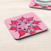 Roze en paarse bloemkunst drankjes onderzetter (Linkerzijde)