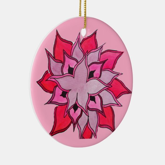 Roze en paarse bloemkunst keramisch ornament (Rechts)