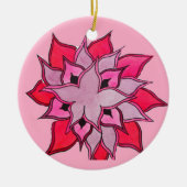 Roze en paarse bloemkunst keramisch ornament (Voorkant)