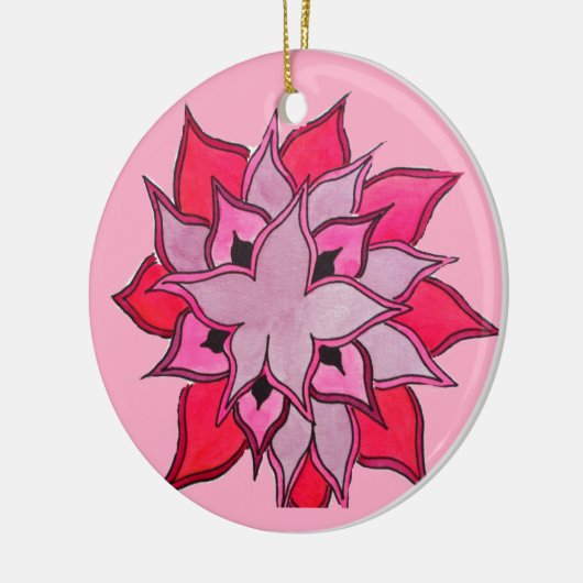 Roze en paarse bloemkunst keramisch ornament (Links)