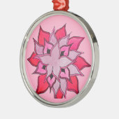 Roze en paarse bloemkunst metalen ornament (Links)