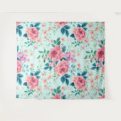 Roze en paarse  bloemmotief wandkleed (Voorkant (horizontaal))