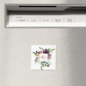 Roze en paarse bloemstuk gepersonaliseerd magneet (Insitu (Vaatwasser))