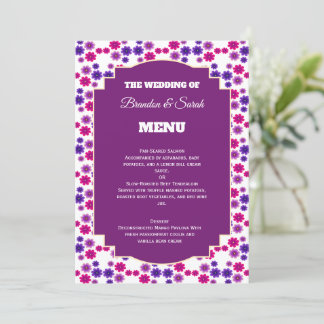Roze en paarse bloesems Symmetrische mini bloemen Menu