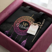 Roze en paarse Boho Dreamcatcher met eigen naam Tote Bag