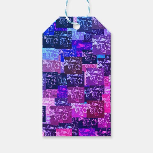 Roze en Paarse Brokenmade Cadeaulabel (Voorkant)