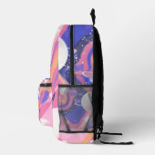 Roze en Paarse buitenruimte wervelen Abstract Bedrukte Rugzak (Rechts)