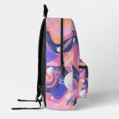 Roze en Paarse buitenruimte wervelen Abstract Bedrukte Rugzak (Links)