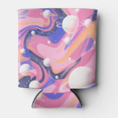 Roze en Paarse buitenruimte wervelen Abstract Blikjeskoeler (Voorkant)