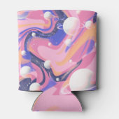 Roze en Paarse buitenruimte wervelen Abstract Blikjeskoeler (Achterkant)