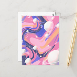 Roze en Paarse buitenruimte wervelen Abstract Briefkaart