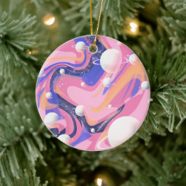 Roze en Paarse buitenruimte wervelen Abstract Keramisch Ornament