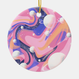 Roze en Paarse buitenruimte wervelen Abstract Keramisch Ornament