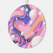 Roze en Paarse buitenruimte wervelen Abstract Keramisch Ornament (Links)